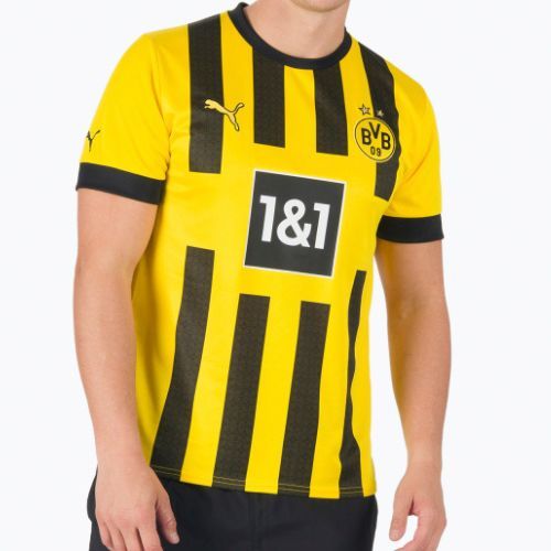 Men's football jersey PUMA Bvb Home Jersey Replica Sponsor yellow and black 765883 01