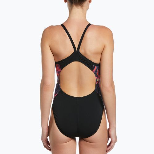 Women's swimsuit one-piece Nike Multiple Print Racerback Splice One black NESSC051-001