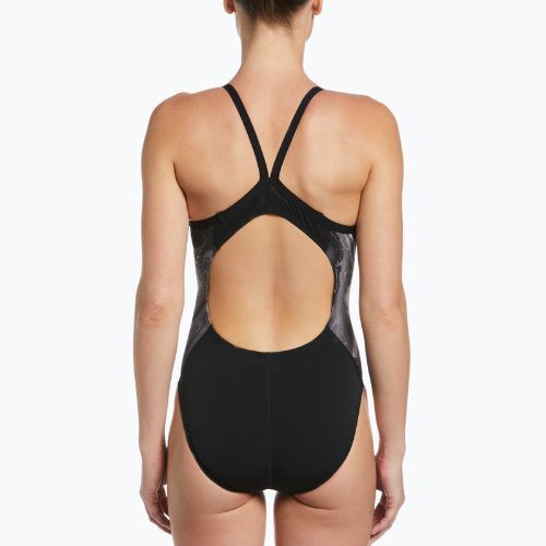 Women's swimsuit Nike Multiple Print Racerback Splice One jet black NESSC051-006