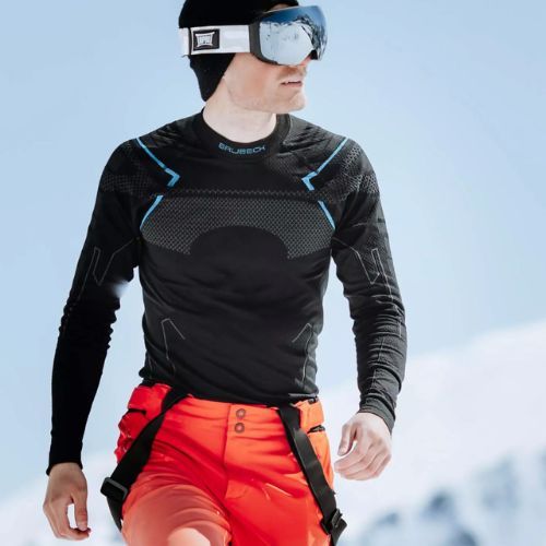 Men's thermal active sweatshirt Brubeck Thermo black/blue