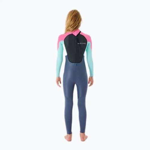 Rip Curl Omega 4/3GB B/Zip 20 blue/pink children's wetsuit 113BFS