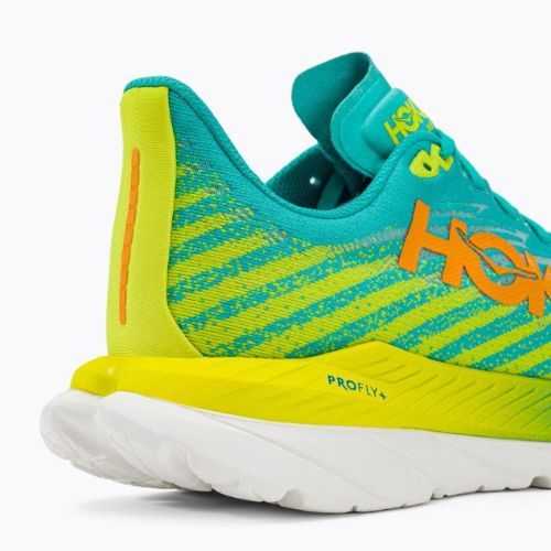 HOKA Mach 5 men's running shoes blue/yellow 1127893-CEPR
