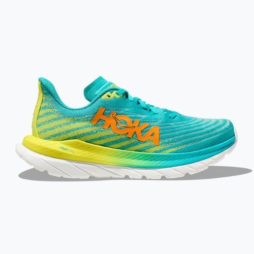 HOKA Mach 5 men's running shoes blue/yellow 1127893-CEPR