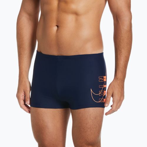 Men's Nike Reflect Logo Square Leg swim boxers navy blue NESSC583-440