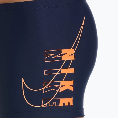 Men's Nike Reflect Logo Square Leg swim boxers navy blue NESSC583-440