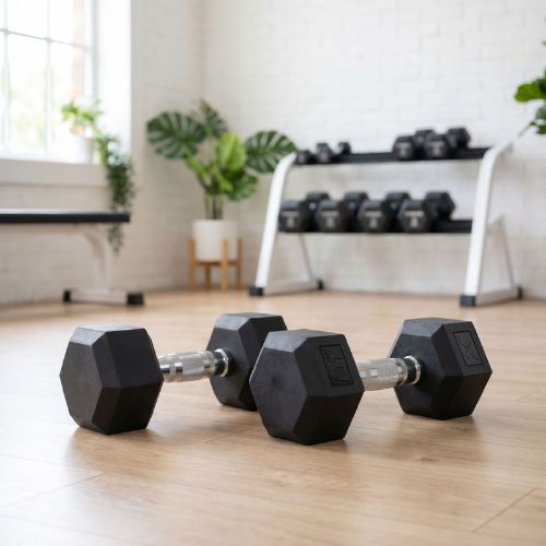XTREXO Hex HXD100 rubberised dumbbell 10 kg