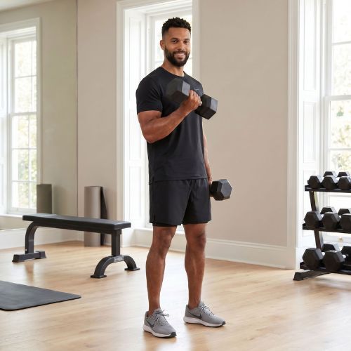 XTREXO Hex HXD150 rubberised dumbbell 15 kg