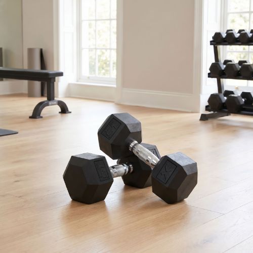 XTREXO Hex HXD150 rubberised dumbbell 15 kg