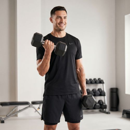 XTREXO Hex HXD200 20 kg rubberised dumbbells