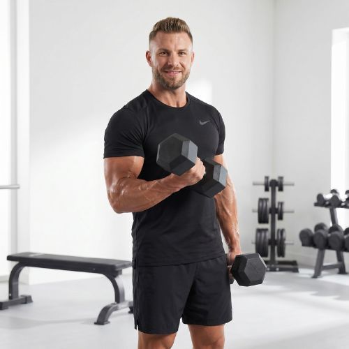 XTREXO Hex HXD250 rubberised dumbbell 25 kg