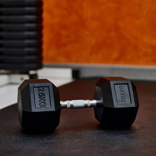 XTREXO Hex HXD250 rubberised dumbbell 25 kg