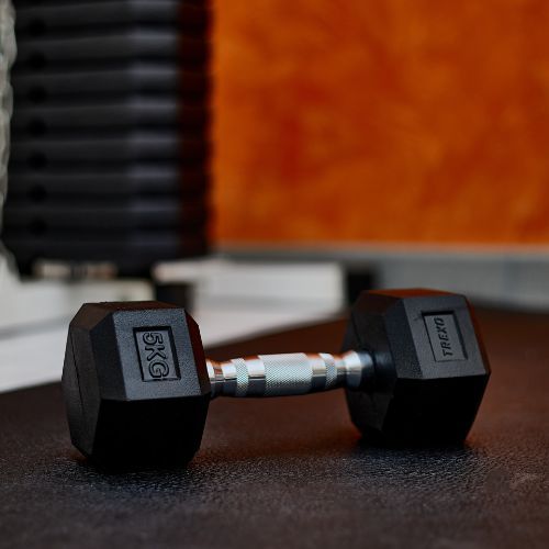 XTREXO Hex HXD50 5 kg rubberised dumbbells