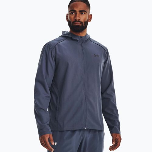Men's Under Armour Storm Run Hooded Blue Running Jacket 1376795
