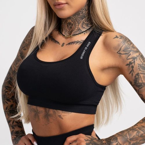 Gym Glamour Compress Black 458 fitness bra