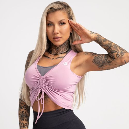 Women's workout top Gym Glamour Drawstring Pink 447