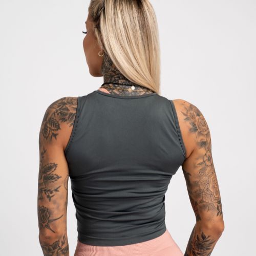Gym Glamour women's pull-on training top Silver Grey 449