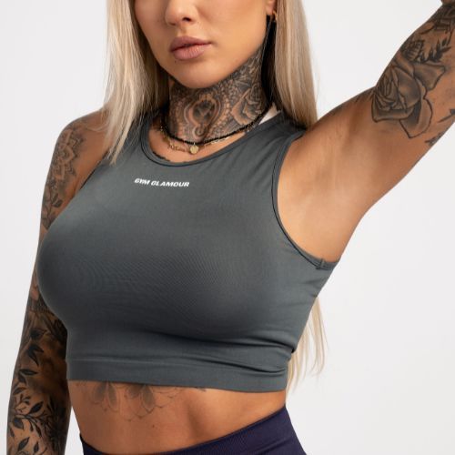 Women's workout top Gym Glamour Tied Silver Grey 444