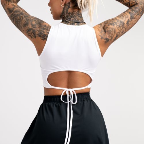 Women's workout top Gym Glamour Tied White 441