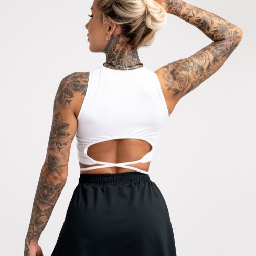 Women's workout top Gym Glamour Tied White 441