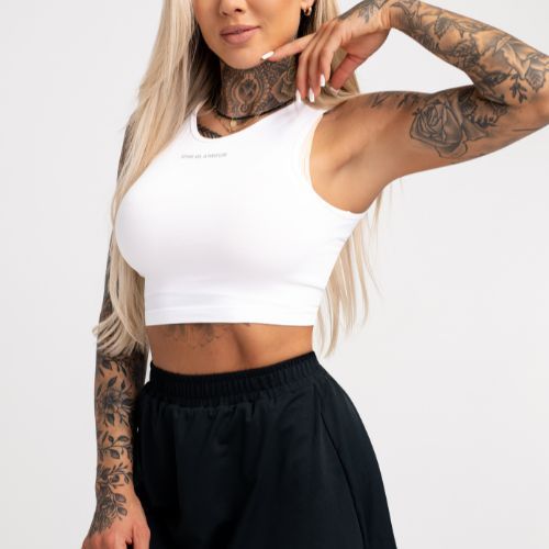 Women's workout top Gym Glamour Tied White 441