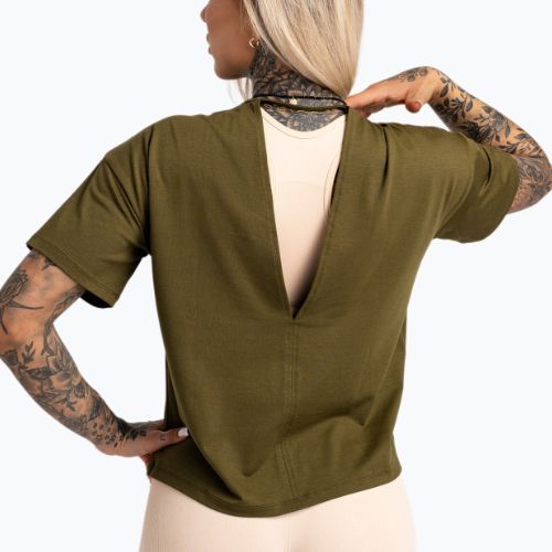 Women's workout shirt Gym Glamour V Khaki 423