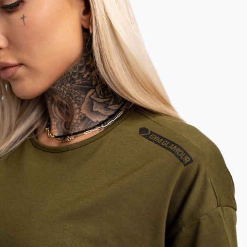 Women's workout shirt Gym Glamour V Khaki 423
