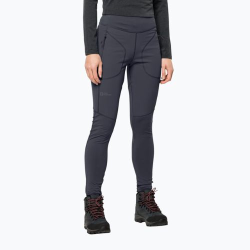 Women's trekking leggings Jack Wolfskin Salmaser Tights grey 1507781