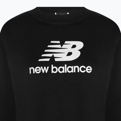 Women's training sweatshirt New Balance Essentials Stacked Logo French Terry Hoodie black WT31532BK