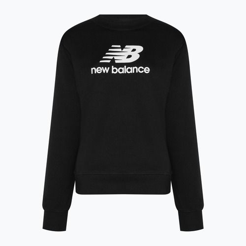 Women's training sweatshirt New Balance Essentials Stacked Logo French Terry Hoodie black WT31532BK