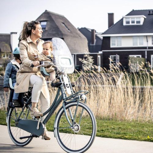 Rear bicycle seat for frame bobike Go 1P black and beige 8012400001