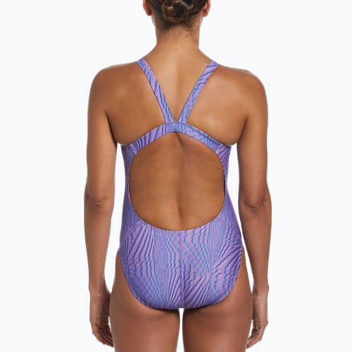 Nike Hydrastrong Multi Print Fastback women's one-piece swimsuit purple NESSD011-660