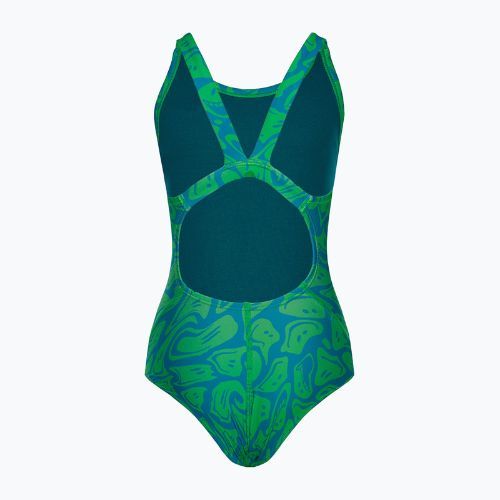 Nike Hydrastrong Multi Print Fastback children's one-piece swimsuit green NESSD045-380