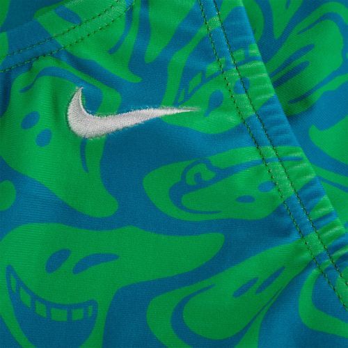 Nike Hydrastrong Multi Print Fastback children's one-piece swimsuit green NESSD045-380