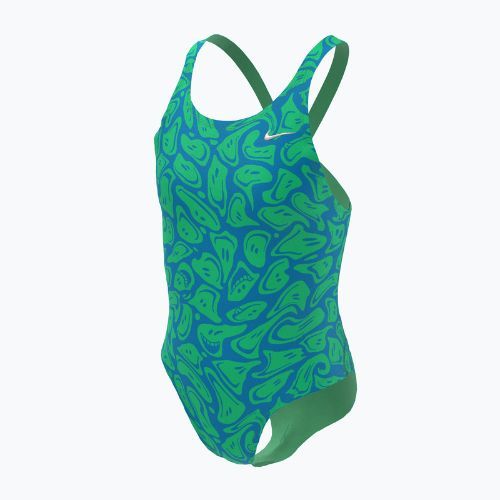 Nike Hydrastrong Multi Print Fastback children's one-piece swimsuit green NESSD045-380