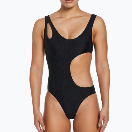 Women's one-piece swimsuit Nike Block Texture black NESSD288-001