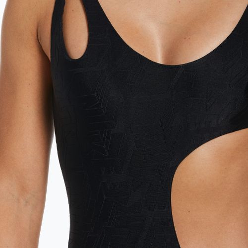 Women's one-piece swimsuit Nike Block Texture black NESSD288-001
