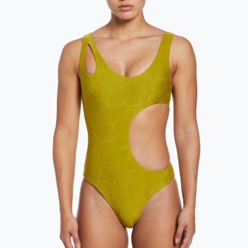 Women's one-piece swimsuit Nike Block Texture gold NESSD288-314