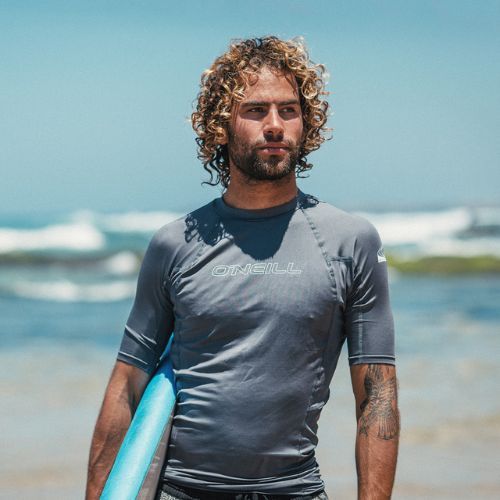 Men's swim shirt O'Neill Basic Skins Rash Guard grey 3341