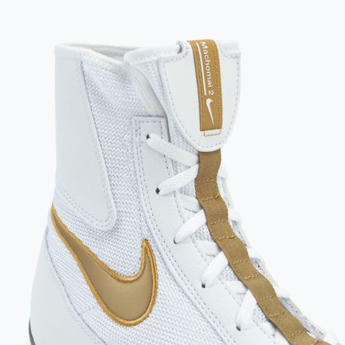 Nike Machomai white and gold boxing shoes 321819-170