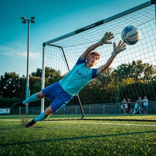 OneTeam One football goal 300 x 200 cm galvanized steel white/black