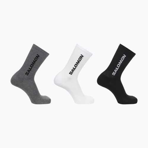 Salomon Everyday Crew 3 pair trekking socks black/white/med grey