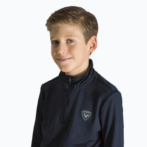 Rossignol Boy 1/2 Zip Warm Stretch children's ski sweatshirt black