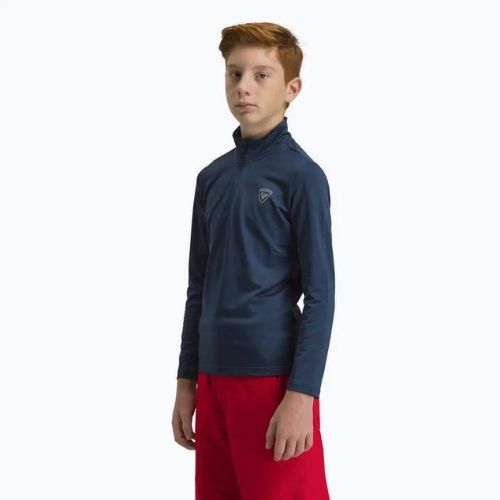 Rossignol Boy 1/2 Zip Warm Stretch children's ski sweatshirt dark navy
