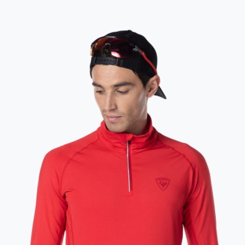 Men's Rossignol Classique 1/2 Zip sports red thermal sweatshirt