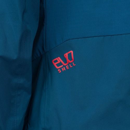 Women's La Sportiva Crizzle EVO Shell storm blue/cherry tomato membrane rain jacket