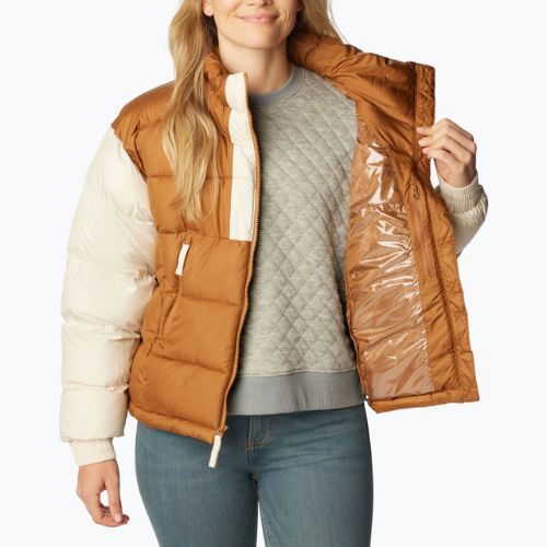 Columbia Pike Lake II Cropped camel brown/chalk women's down jacket