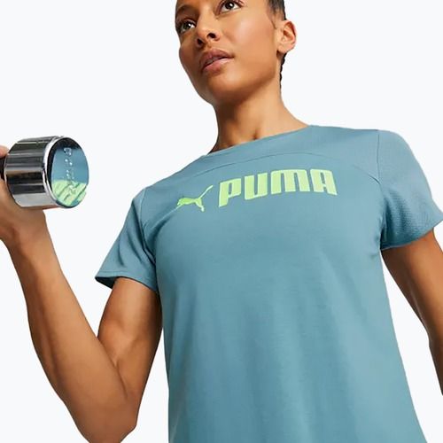 Women's training T-shirt PUMA Fit Logo Ultrabreathe bold blue/speed green