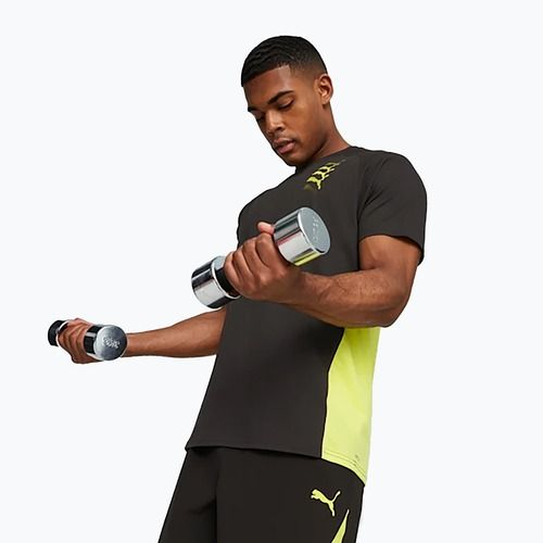 Men's training T-shirt PUMA Fit Triblend Ultrabreathe puma black/yellow burst