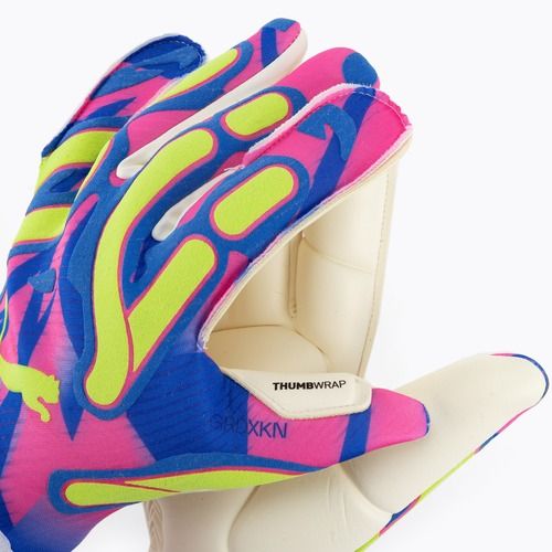 PUMA Ultra Ultimate Energy Hybrid goalkeeper glove ultra blue/yellow alert/luminous pink