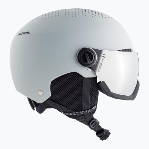 Alpina Arber Visor Q Lite grey matt ski helmet